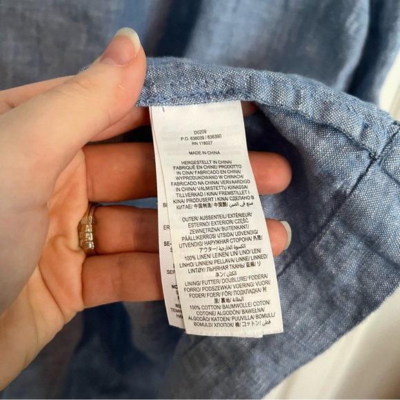 Boden 100% Linen Embroidered Puff Sleeve Dress - Picture 7 of 8